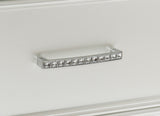 ZUN Pearl White Metallic Finish Dresser 1pc 9 Drawers Silver Glitter Trim Modern Bedroom Furniture B011134410
