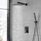 ZUN Male NPT Matte Black System, Faucet Set for Bathroom Fixtures with 10 Inch Rain 24419739