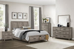 ZUN Rustic Style Bedroom Nightstand of 2 Drawers Weathered Gray Finish Premium Melamine Laminate Wooden B011P146009