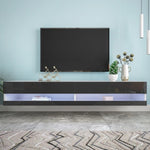 ZUN 180 Wall Mounted Floating 80" TV Stand with 20 Color LEDs W33128748