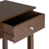 ZUN Two-layer Bedside Table Coffee Table with Drawer Coffee 03177153