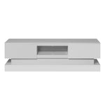 ZUN 63inch WHITE morden TV Stand with LED Lights,high glossy front TV Cabinet,can be assembled in Lounge W67963297