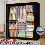 ZUN 71" Portable Closet Wardrobe Clothes Rack Storage Organizer with Shelf Black 43726129
