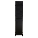 ZUN 3 Panel Room Divider 6Ft Wood Folding Privacy Screen Black Room Separator Free Standing Wall W1757122143