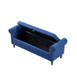 ZUN Multifunctional Storage Rectangular Sofa Stool- Navy Blue 86408578
