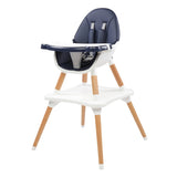 ZUN Children's High Dining Chair Detachable Two-In-One Table And Chair Navy Blue 57134660