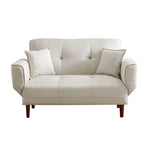 ZUN RELAX LOUNGE SOFA BED SLEEPER WITH 2 PILLOWS BEIGE FABRIC W22318332