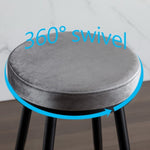 ZUN counter swing stool velvet Gray color, barstools Set of 2 W1805111859