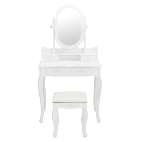 ZUN Single Mirror Jewelry Cabinet Dresser White 17841561