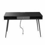 ZUN Mid Century Desk with USB Ports and Power Outlet, Modern Writing Study Desk with Drawers, W87649728