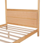 ZUN Full Size Canopy Platform Bed with Headboard and Support Legs,Natural WF293229AAM