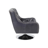 ZUN Lance Full Genuine Leather Swivel Chair W98271024