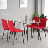 ZUN Indoor Velvet Dining Chair, Modern Dining Kitchen Chair with Cushion Seat Back Black Coated Metal W210125548