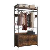 ZUN Free-Standing Closet Clothing Rack, Independent wardrobe manager, clothes rack, multiple storage 71250073