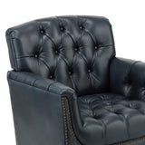 ZUN Bertram Genuine Leather Armchair NAVY W1137141073