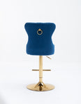 ZUN Swivel Bars Chair Set of 2 Modern Adjustable Counter Height Bars, Velvet Upholstered W72847446