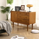 ZUN Three Drawer Oak with Large Storage Space for Dining Room or Bedroom . Sideboard Buffet W158182392