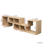 ZUN Double L-Shaped Oak Stand,Display Shelf ,Bookcase for Home Furniture,Rustic oak W33133144