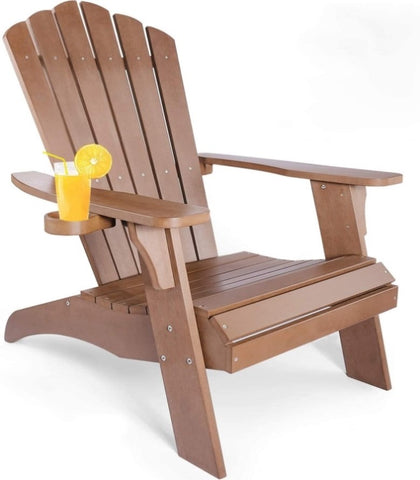 ZUN Polystyrene Adirondack Chair - Brown MBM-PKD02-BR