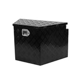 ZUN Trailer Tongue Box, Aluminum Alloy Diamond Plate Tongue Box Tool Chest, Heavy Duty Trailer Box W1239125502