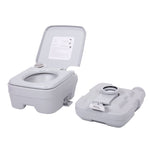 ZUN Lightweight Portable Toilet, 2.6 Gallon Flushable Camping Toilet, Sanitary Outdoor Travel Toilet for W2181P154818