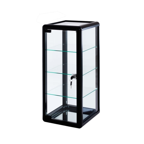 ZUN Tempered Glass Counter Top Display Showcase with Sliding Glass Door and Lock,Standard Aluminum W2221139485