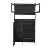 ZUN ON-TREND Modernist Shoe Cabinet with Open Storage Space, Practical Hall Tree with 3 Flip Drawers, WF313656AAB