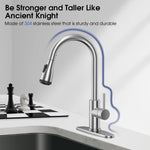 ZUN Touchless Kitchen Faucet-Smart Kitchen Sink Faucet sensor, 4Mode Pull Down Kitchen Sprayer, 51109446