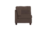 ZUN Living Room Furniture Corner Wedge Black Coffee Linen Like Fabric 1pc Cushion Wedge Sofa Wooden Legs B011104193