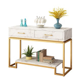 ZUN Console Table with 2 Drawers, Sofa Table Narrow Long with Storage Shelves for Living Room 91410526