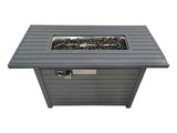 ZUN Living Source International 24" H x 54" W Steel Outdoor Fire Pit Table with Lid B120141813