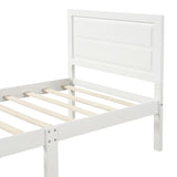 ZUN Wood Platform Bed Twin Bed Frame Mattress Foundation with Headboard and Wood Slat Support WF192440AAK