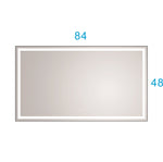 ZUN 84in. W x48 in. H Framed LED Single Bathroom Vanity in Polished Crystal Bathroom Vanity LED W1272105899