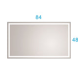 ZUN 84in. W x48 in. H Framed LED Single Bathroom Vanity in Polished Crystal Bathroom Vanity LED W1272105899