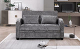 ZUN 65" Pull Out Sofa Bed Modern Chenille Convertible Loveseat Sofa with Adjsutable Backrest, 2 Pillows, WF307725AAE