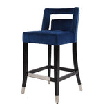 ZUN Suede Velvet Barstool with nailheads Living Room Chair 2 pcs Set - 26 inch Seater height W57054074