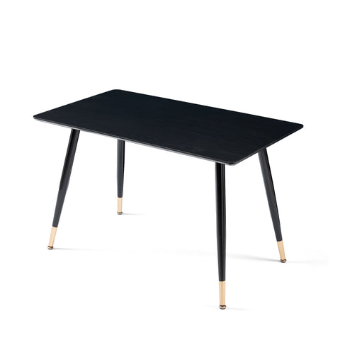 ZUN Black Modern Kitchen Dining MDF Table For Smart Home W116464018