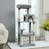 ZUN Luxury Cat Tree Cat Tower with Sisal Scratching Post, Cozy Condo, Top Perch, Hammock and Dangling 35162292