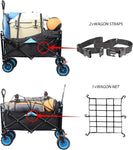 ZUN Collapsible Heavy Duty Beach Wagon Cart Outdoor Folding Utility Camping Garden Beach Cart with 95262678
