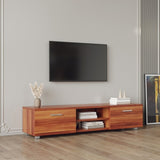ZUN Walnut TV Stand for 70 Inch TV Stands, Media Console Entertainment Center Television Table, 2 W33128757