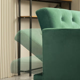 ZUN Convertible Futon Sofa Bed, Modern Reclining Futon Loveseat Couch with 2 Pillowa Sleeper Sofa for W2272143051