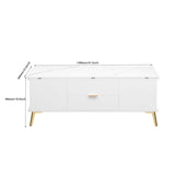 ZUN Modern Lift Top Coffee Table Multi Functional Table with Drawers in White WF307471AAK