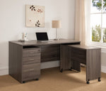 ZUN Wooden Mobile Computer Desk, Home Office Desk - Distressed Grey B107130989