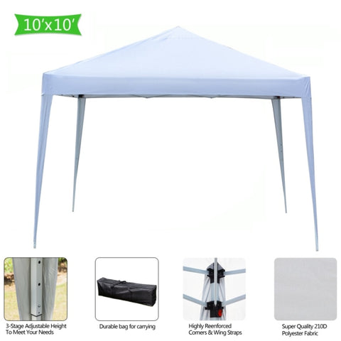ZUN 3 x 3m Practical Waterproof Right-Angle Folding Tent White 26721107