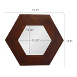 ZUN 18.5" x 18.5" Hexagon Mirror with Solid Wood Frame, Wall Decor for Living Room Bathroom Hallway, W2078133975