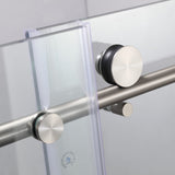 ZUN Frameless Shower Doors 60" Width x 76"Height with 5/16" Clear Tempered Glass, Brushed Nickel W1675104998
