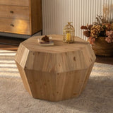 ZUN 31.50" Octagonal Wooden American Retro Style Coffee Table W757P145273