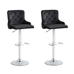 ZUN Bar Stool, Velvet Upholstered SEAT , Gas lifter, Decorated with Nailhead Trim,Set of 2, Black seat, W370113591