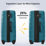 ZUN Luggage Sets of 2 Piece Carry on Suitcase Airline Approved,Hard Case Expandable Spinner Wheels PP302833AAF