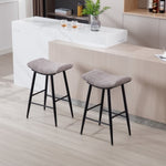 ZUN Bar Stools Set of 2 Armless Counter Low Bar Stools Without Back Modern Linen fabric Breakfast Stools W1439125939